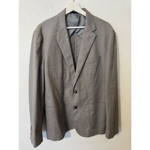 J.Crew Mens Linen Blend Sport Coat Blazer Jacket‎ Brown Size L